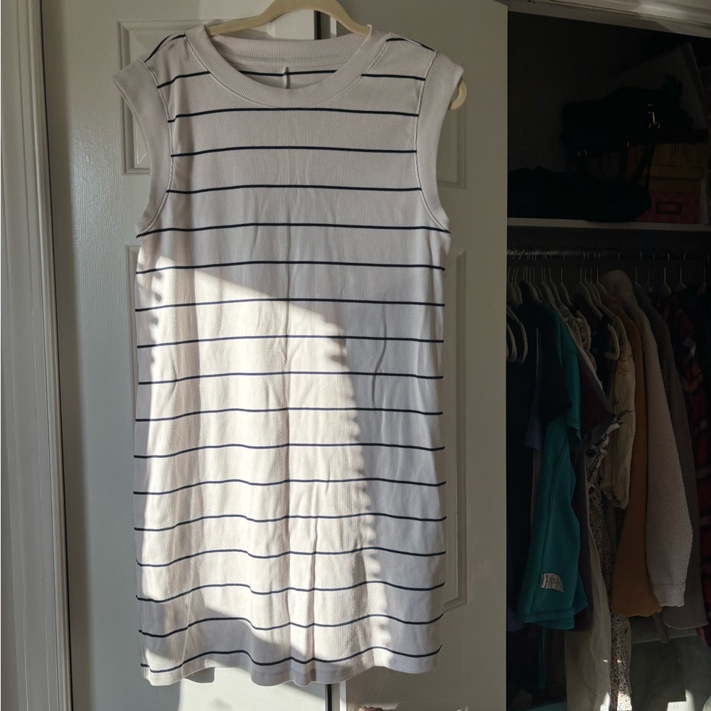 A New Day Black and White Sleeveless Mini Sundress